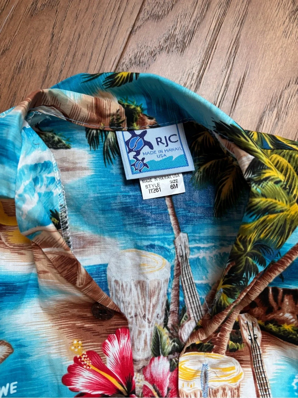 Blue Hawaiian Print Kids Two-Piece Set